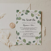 Grüne Eukalyptus Wir machen noch Vow Erneuerung Einladung