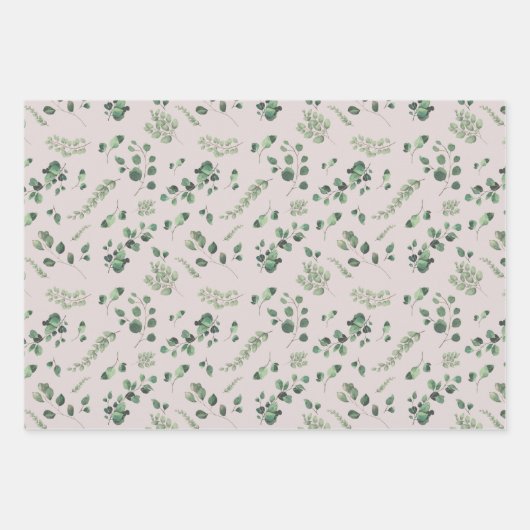 Grüne Eukalyptusblume Geschenkpapier Set (Vorderseite 3)