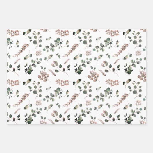 Grüne Eukalyptusblume Geschenkpapier Set (Vorderseite 2)