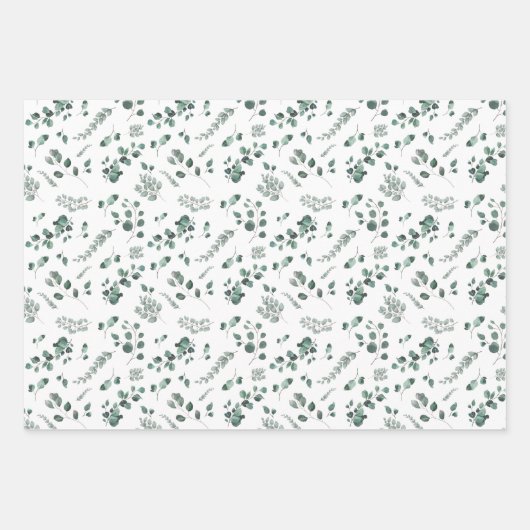 Grüne Eukalyptusblume Geschenkpapier Set (Vorderseite)
