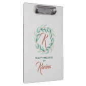 Grüne Eukalyptusblüte Klemmbrett (Rechts)