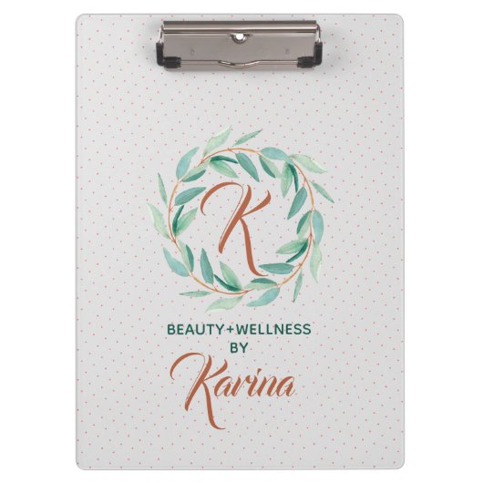 Grüne Eukalyptusblüte Klemmbrett (Vorderseite)