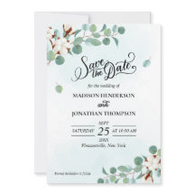 Grüne Eukalyptusblüte und BaumwollWedding retten d