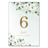Grüne Eukalyptusblütenhochzeit Tischnummer (Vorderseite)