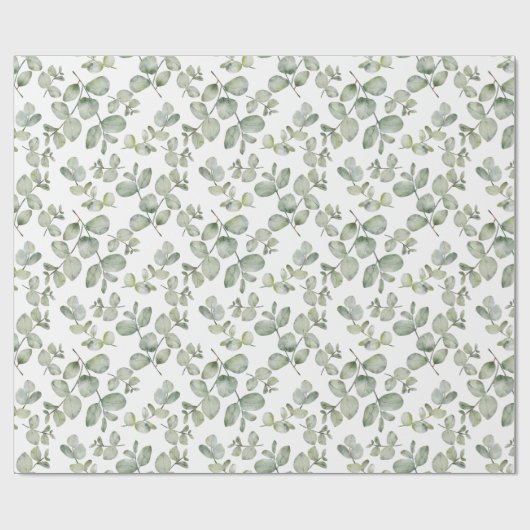 Grüne Eukalyputus-Wasserfarbe Geschenkpapier (Flach)