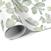 Grüne Eukalyputus-Wasserfarbe Geschenkpapier (Rolleneckpunkt)