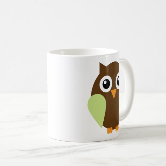 Grüne Eule Kaffeetasse (VorderseiteRechts)