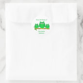 Grüne Eulen Design-Exlibris Runder Aufkleber (Tasche)