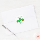 Grüne Eulen Design-Exlibris Runder Aufkleber (Umschlag)
