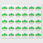 Grüne Eulen Design Geburtstagsgeschenk Geschenkpapier (Flach)