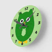 Grüne Eulen Design Runde Wanduhr (Winkel)