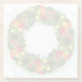 GRÜNE EVERGREEN CHRISTMAS KRIEG MIT ROTEN RIBBONEN GLASUNTERSETZER (Rückseite)