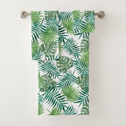 Grüne exotische Blätter Badhandtuch Set (Insitu)