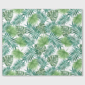 Grüne exotische Blätter Geschenkpapier (Flach)