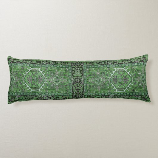 Grüne exotische persische Wolldecke-Wiedergabe, Seitenschläferkissen (Rückseite)