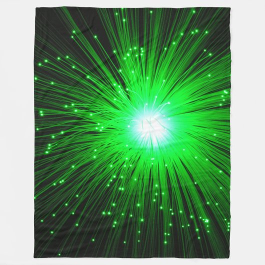 Grüne Explosion Fleecedecke (Vorderseite)
