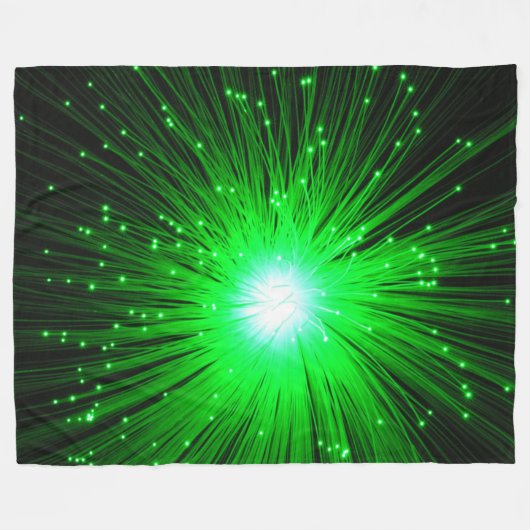Grüne Explosion Fleecedecke (Vorderseite (Horizontal))