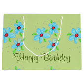 Grüne Extravagante Flower-Geschenktasche Große Geschenktüte (Vorderseite)