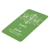 Grüne Extravagante Ornamente speichern das Datumsf Magnet (Linke Seite)