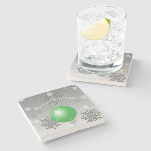 Grüne Extravagante Weihnachtsschmuck Stone Unterse Steinuntersetzer (Seitenansicht)