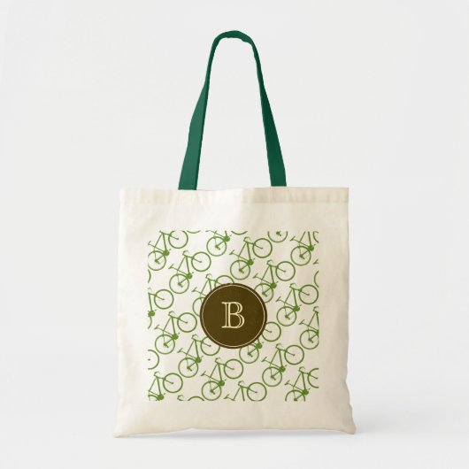 grüne Fahrräder mit Monogramm Tragetasche (Vorne)