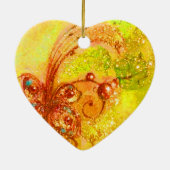 GRÜNE FAIRE /BUTTERFLY PFLANZE ,FLORAL GOLD GLITZE KERAMIK ORNAMENT (Hinten)