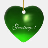 GRÜNE FAIRE IM MOONLIGHT Emerald Gemstone Keramikornament (Hinten)