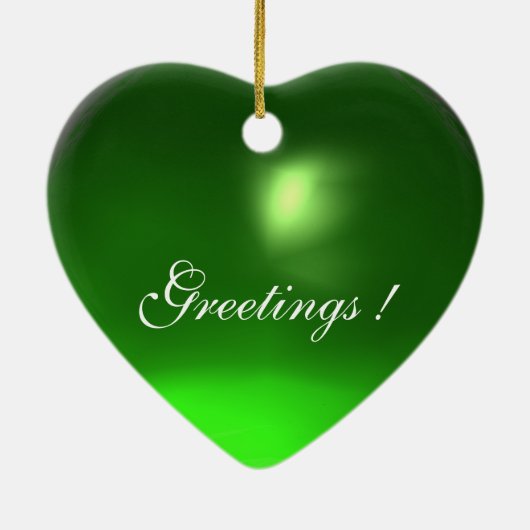 GRÜNE FAIRE IM MOONLIGHT Emerald Gemstone Keramikornament (Hinten)