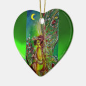 GRÜNE FAIRE IM MOONLIGHT Emerald Gemstone Keramikornament (Links)