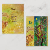 GRÜNE FAIRE MIT GOLD FLORAL GLITZERN MONOGRAM VISITENKARTE (Vorne/Hinten)