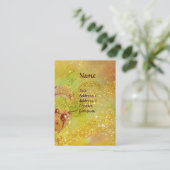 GRÜNE FAIRE MIT GOLD FLORAL GLITZERN MONOGRAM VISITENKARTE (Stehend Vorderseite)