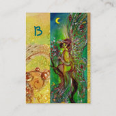 GRÜNE FAIRE MIT GOLD FLORAL GLITZERN MONOGRAM VISITENKARTE (Rückseite)