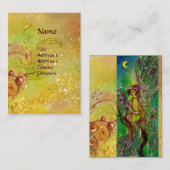 GRÜNE FAIRE MIT GOLDFLORALEN GLITZERN IN MONLIGHT VISITENKARTE (Vorne/Hinten)