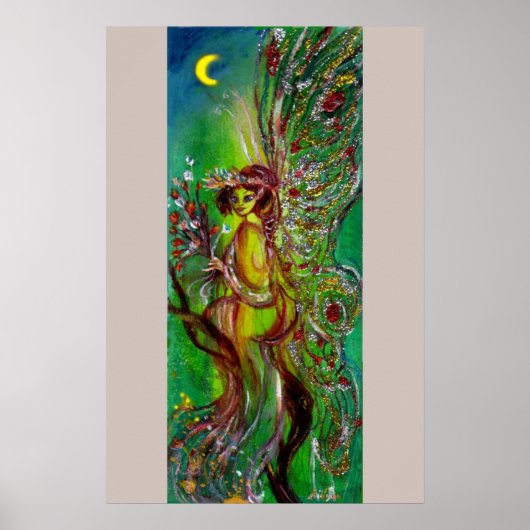 GRÜNE FAIRE MIT GOLDGLITZERN IN MOONLIGHT POSTER (Vorne)