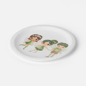 Grüne Fairies Pappteller (Schrägansicht)