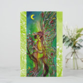 GRÜNE FAIRY HOLEN BLUME IN MOONLIGHT Fantasy Briefpapier (Stehend Vorderseite)