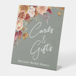 Grüne Fall Blumenkarten und Geschenke für Brautpar Sockelschild