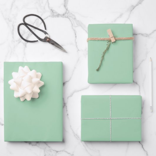 Grüne Faltblätter für Mini Geschenkpapier Set (Vorderseite)
