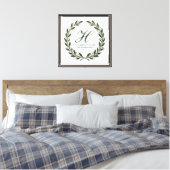 Grüne Familienmonogramm-Leinwand Laurel Script Ini Leinwanddruck (Insitu (Schlafzimmer))