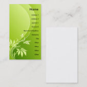 GRÜNE FANTASIE-PFLANZE VISITENKARTE (Vorne/Hinten)