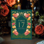 Grüne Fantasie Verzauberte Gartenhochzeit Tischnummer<br><div class="desc">Feiern Sie mit diesem Fantasy Enchanted Garden Wedding Design. Dieses Design ist perfekt für Paare, die eine moderne und skurrile Ästhetik suchen. Das Design auf der Rückseite des Einladens ist KEINE echte Goldfolie. Artikel werden genau so gedruckt, wie sie auf Ihrem Bildschirm erscheinen, wenn Sie dem Warenkorb hinzufügen, sodass Sie...</div>