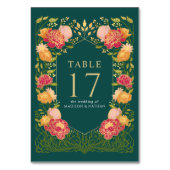 Grüne Fantasie Verzauberte Gartenhochzeit Tischnummer (Rückseite)