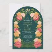 Grüne Fantasie Verzauberter Blumengarten Hochzeits Einladung (Vorderseite)