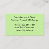 Grüne Farbbeispiele Visitenkarte (Rückseite)