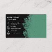 Grüne Farbe auf schwarz, modern, minimalistisch Visitenkarte (Rückseite)