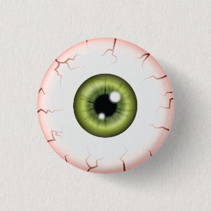 Grüne Farbe Augapfel Halloween Blutunterlaufener A Button