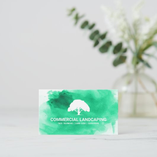 Grüne Farbe | Baum Visitenkarte (Stehend Vorderseite)