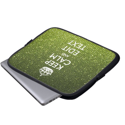 Grüne Farbe Behalte Ihren Text beruhigen Laptopschutzhülle (Vorne Knopf)