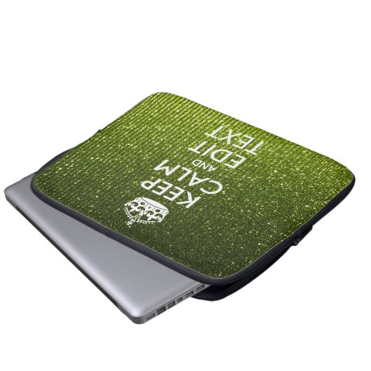 Grüne Farbe Behalte Ihren Text beruhigen Laptopschutzhülle (Vorne Knopf)