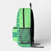 Grüne Farbe der Ästhetik - Anfangsname Monogramm Bedruckter Rucksack (Rechts)